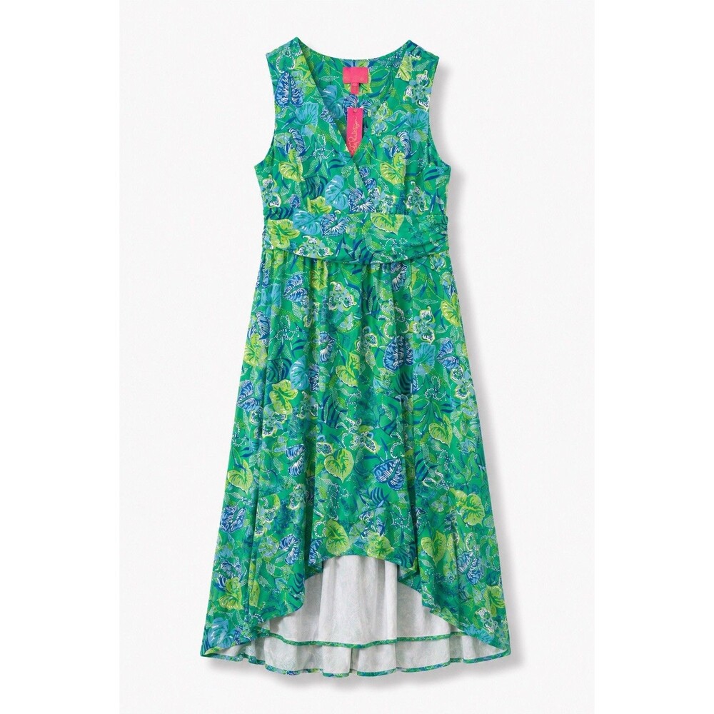 Lilly Pulitzer Leona Hand Dress XL Botanical Green In A Flutter Maxi NWT